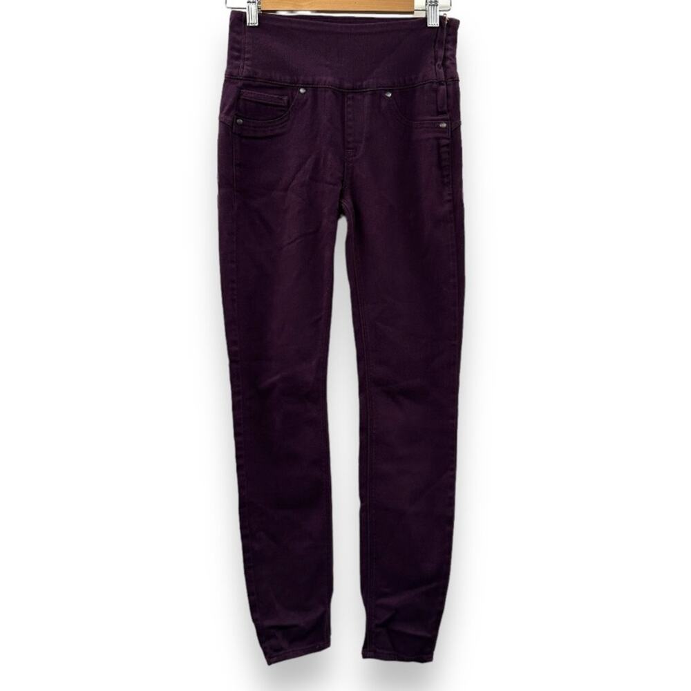 Spanx Alexia‎ Burgundy Red Purple High Rise Side Zip Skinny Jeans Size S